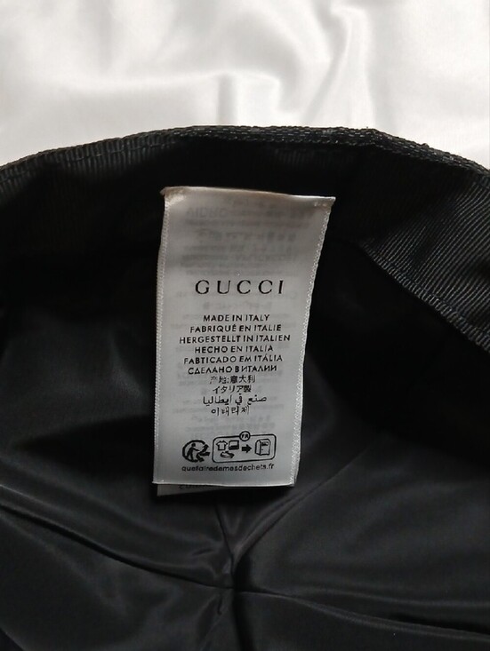 Gucci Black Crystal Monogram Baseball Cap